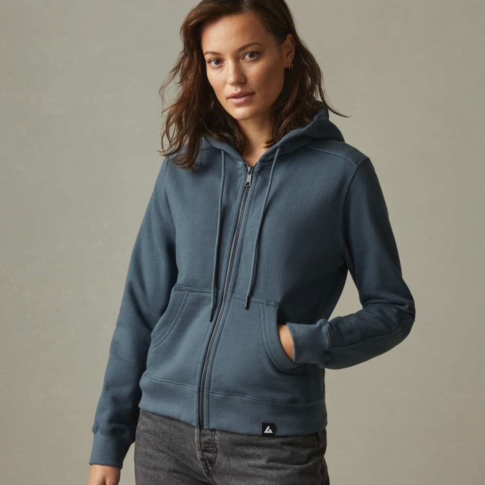 American Giant Women’s Vintage Indigo RELAXED CLASSIC FULL ZIP Sweatshirt Size L